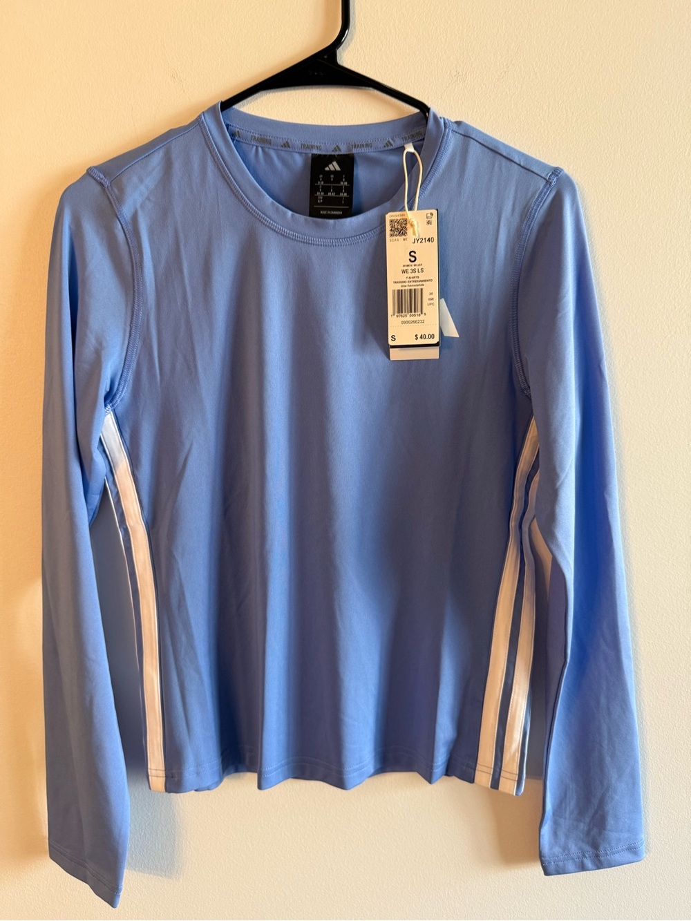 adidas Light Blue Women's Training Tee with White Logo